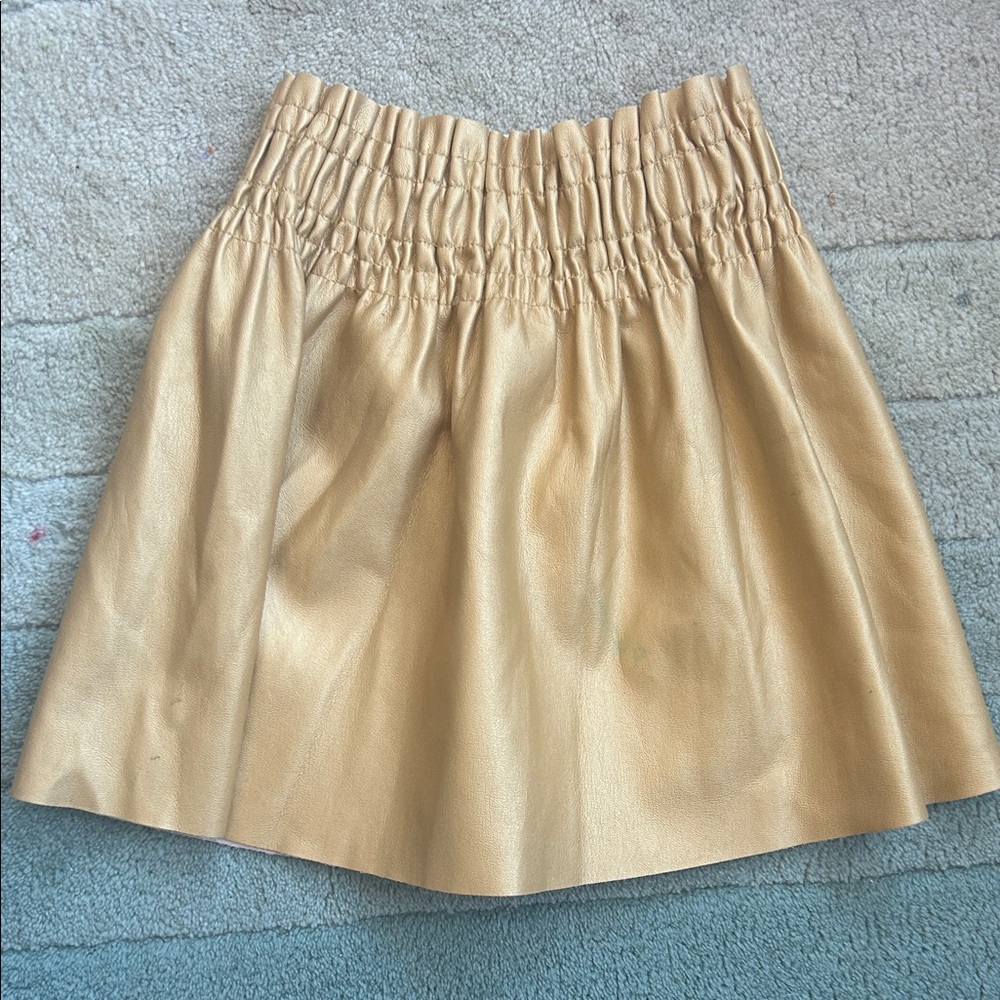 ever after girls gold pleather paper bag skirt